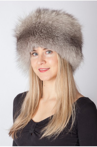 Grey fox fur sale hat